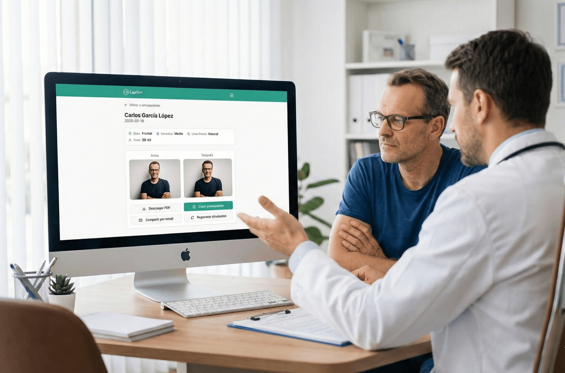 Resultado de simulación capilar antes y después